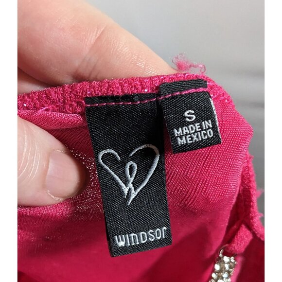 Windsor Raise A Glass Pink Glitter Mini Dress With Rhinestone Straps - Picture 4 of 13